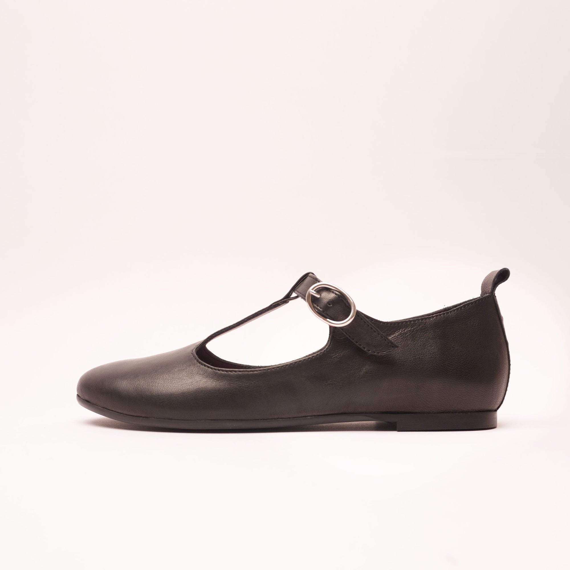 Flami Black T-Strap Mary Jane