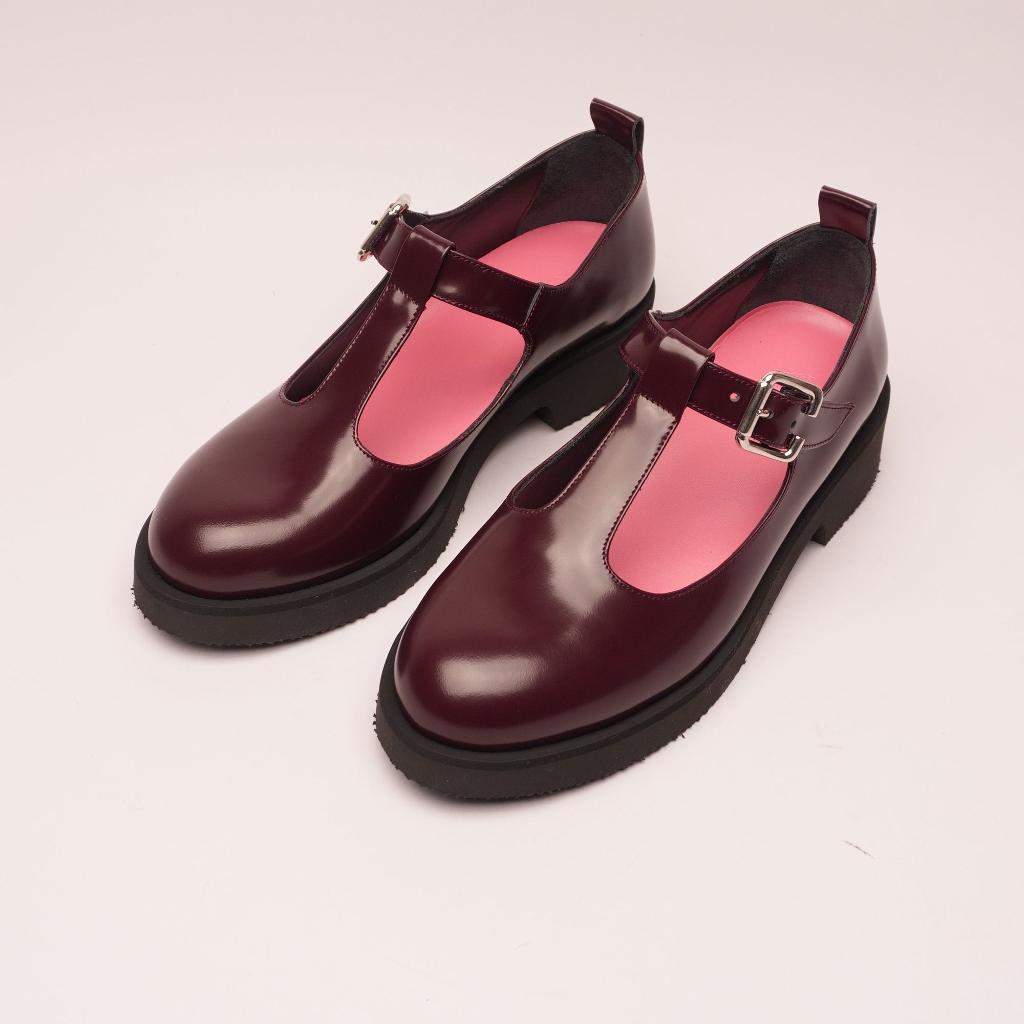 Flaminia Mary Jane T-Strap Bordeaux