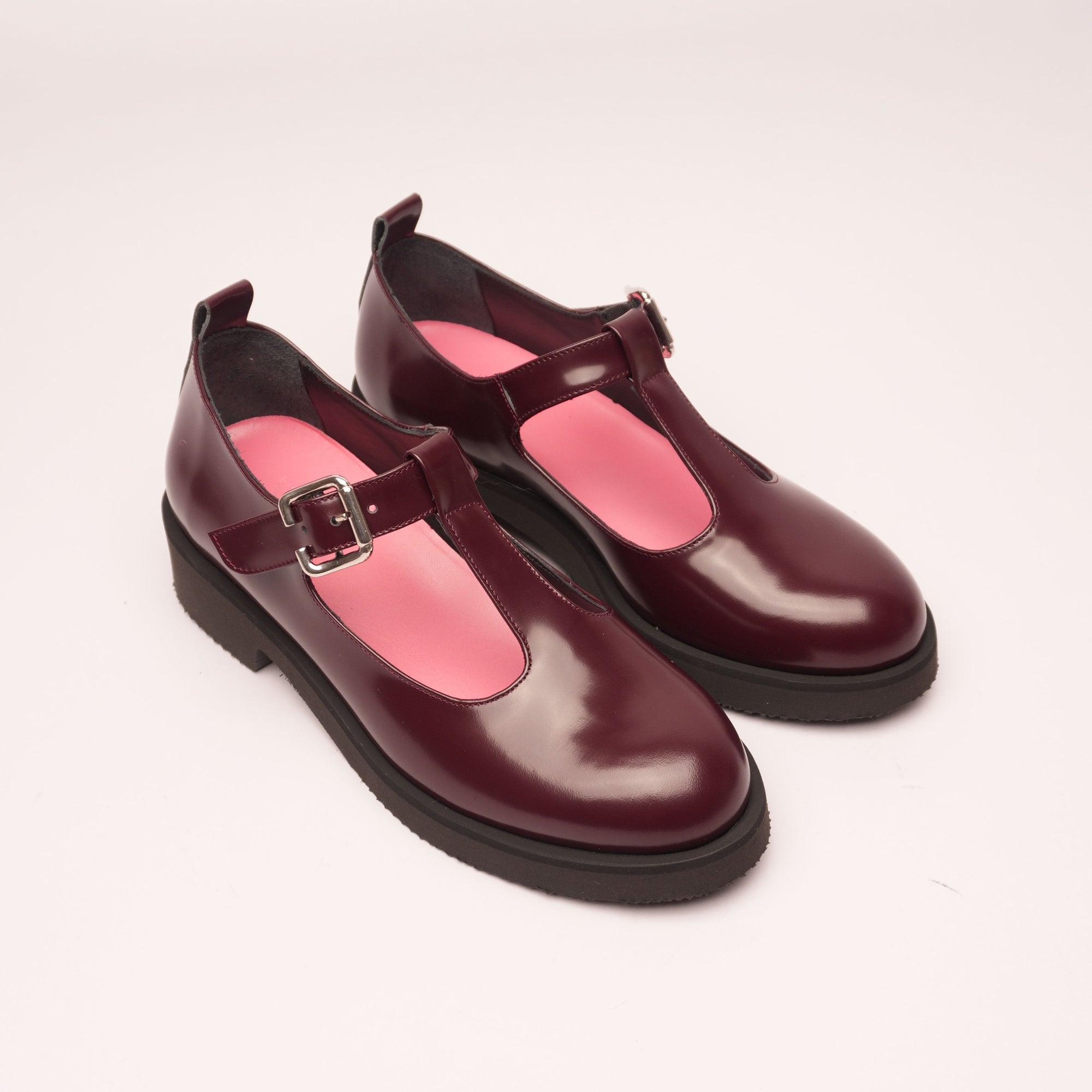 Flaminia Mary Jane T-Strap Bordeaux