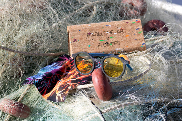 Floaties x Madeliefie art sunglasses, colorized yellow