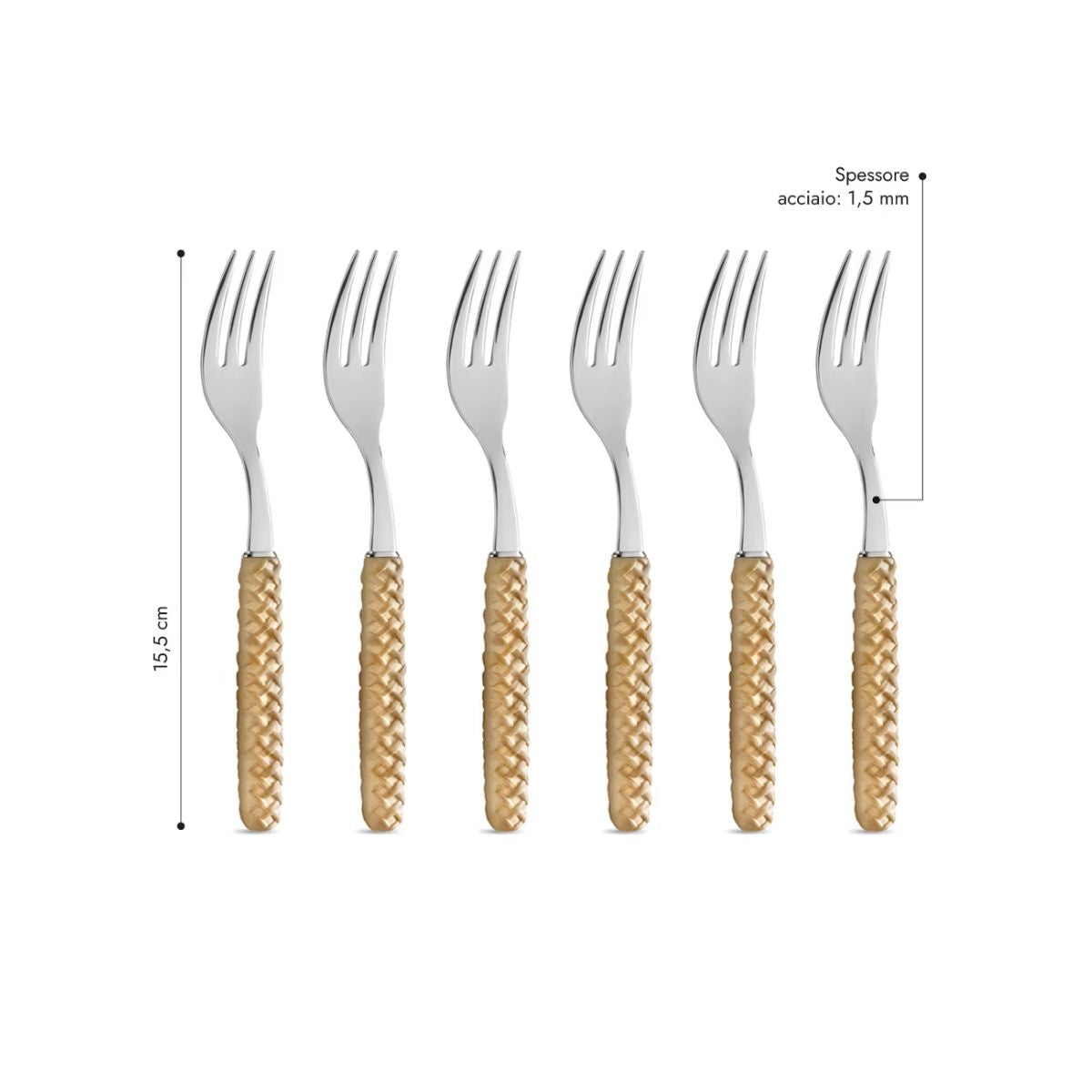6 Sweet Fork - Beige Weave LD14201C