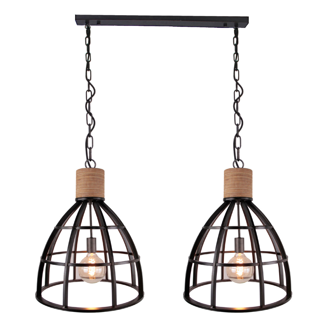 Industriële hanglamp in elegant zwart, perfect voor boven de eettafel. Een stijlvolle toevoeging aan elk modern interieur.