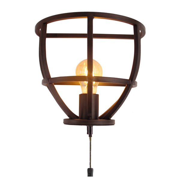 Industriële wandlamp Aperto in zwart met een uniek design. Perfect voor het toevoegen van karakter aan uw interieur.