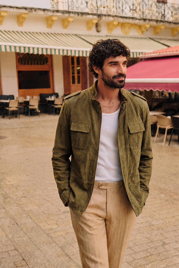 Francesco Camoscio Verde 100% vera pelle Made in Italy - Barone Firenze