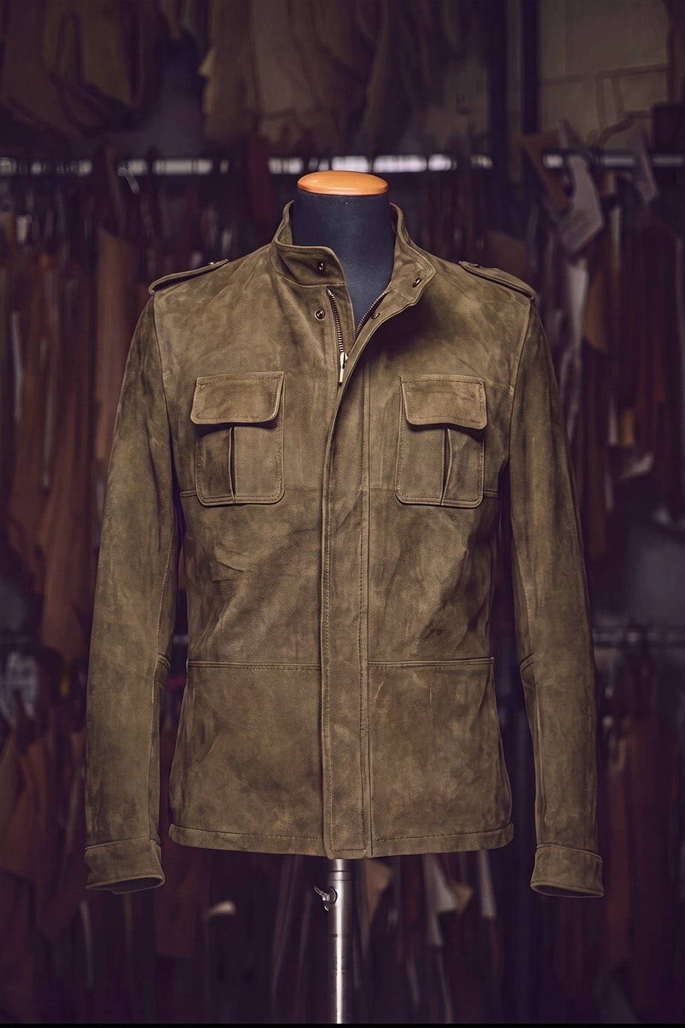 Francesco Camoscio Verde 100% vera pelle Made in Italy - Barone Firenze