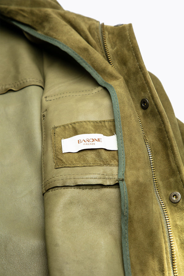 Francesco Camoscio Verde 100% vera pelle Made in Italy - Barone Firenze