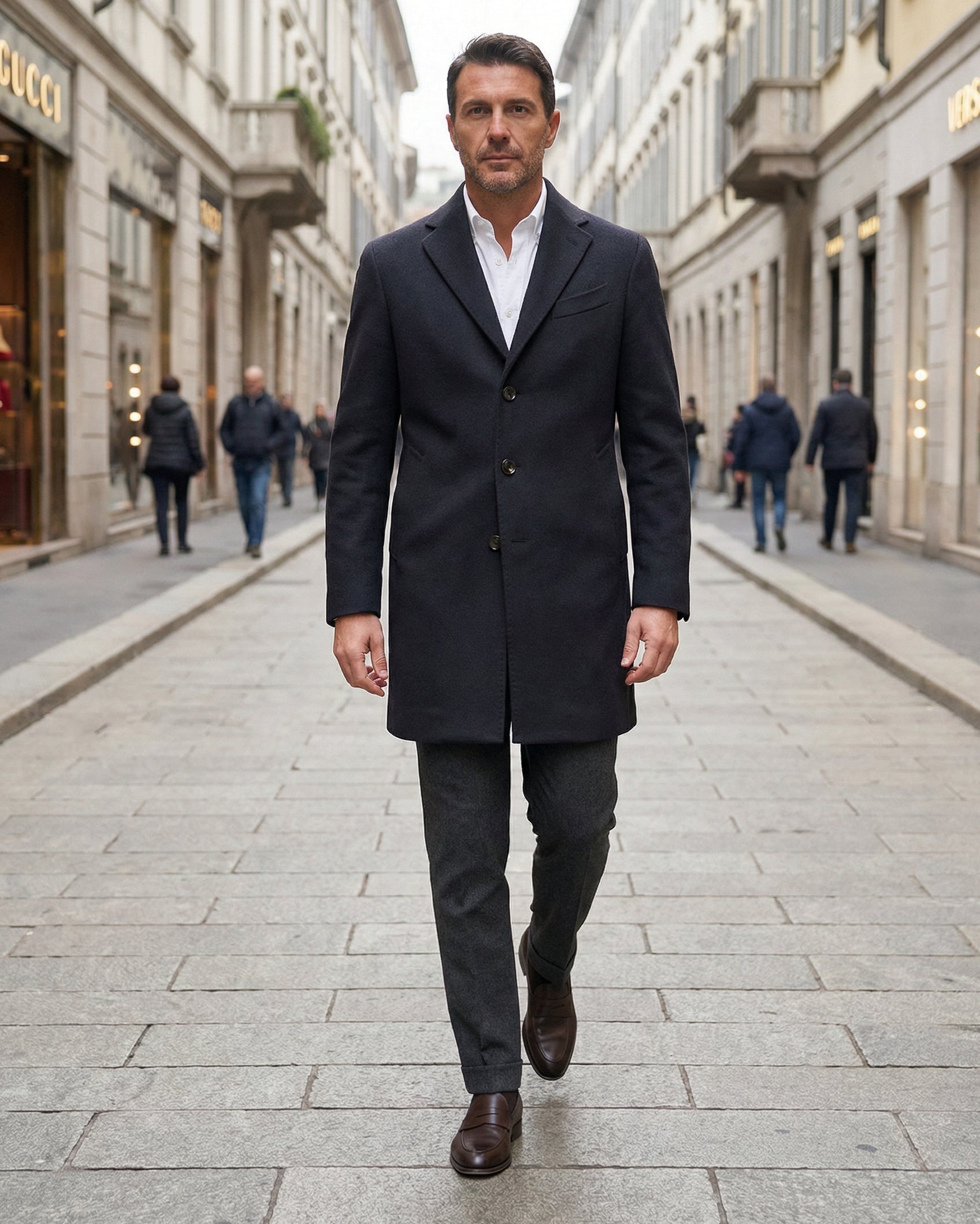 LOCOROTONDO - Navy Wool and Cashmere