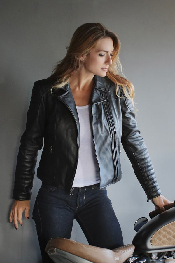 Gaia Bike giacca donna 100% vera pelle Made in Italy - Barone Firenze