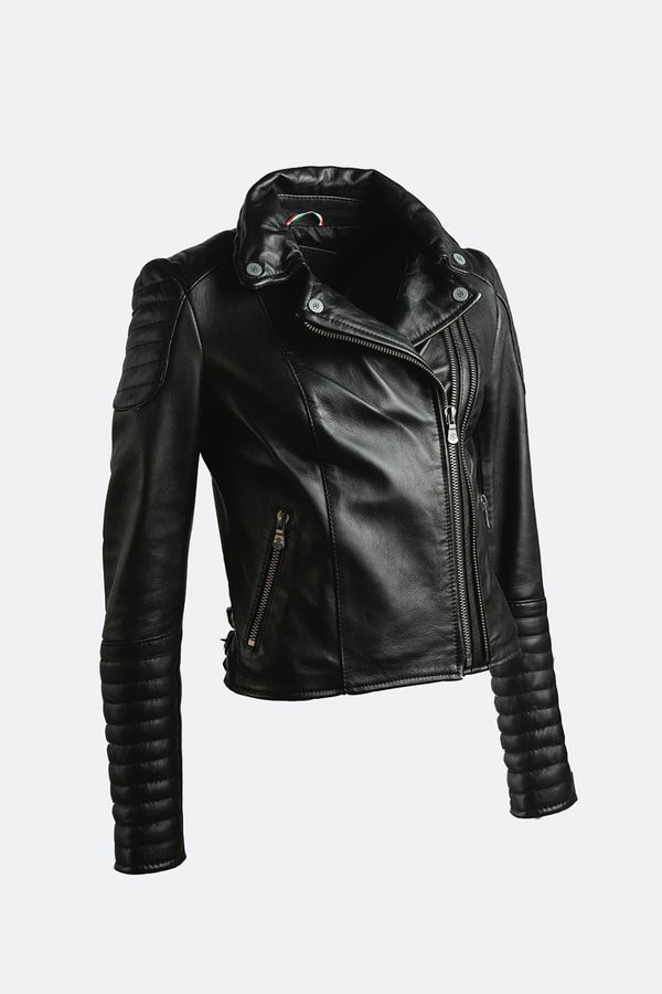 Gaia Bike giacca donna 100% vera pelle Made in Italy - Barone Firenze