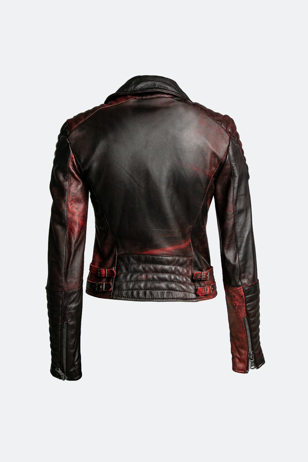 Gaia Bike Flame giacca donna 100% vera pelle Made in Italy - Barone Firenze