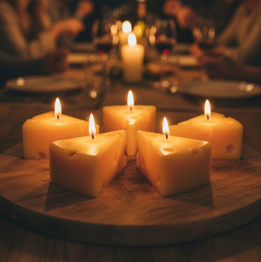 CocoBee novelty cheese candle – unique beeswax gift for foodies and home decor