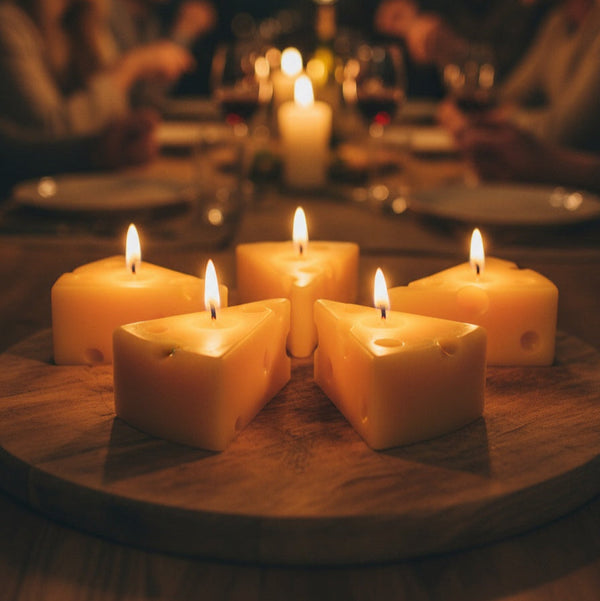 CocoBee novelty cheese candle – unique beeswax gift for foodies and home decor