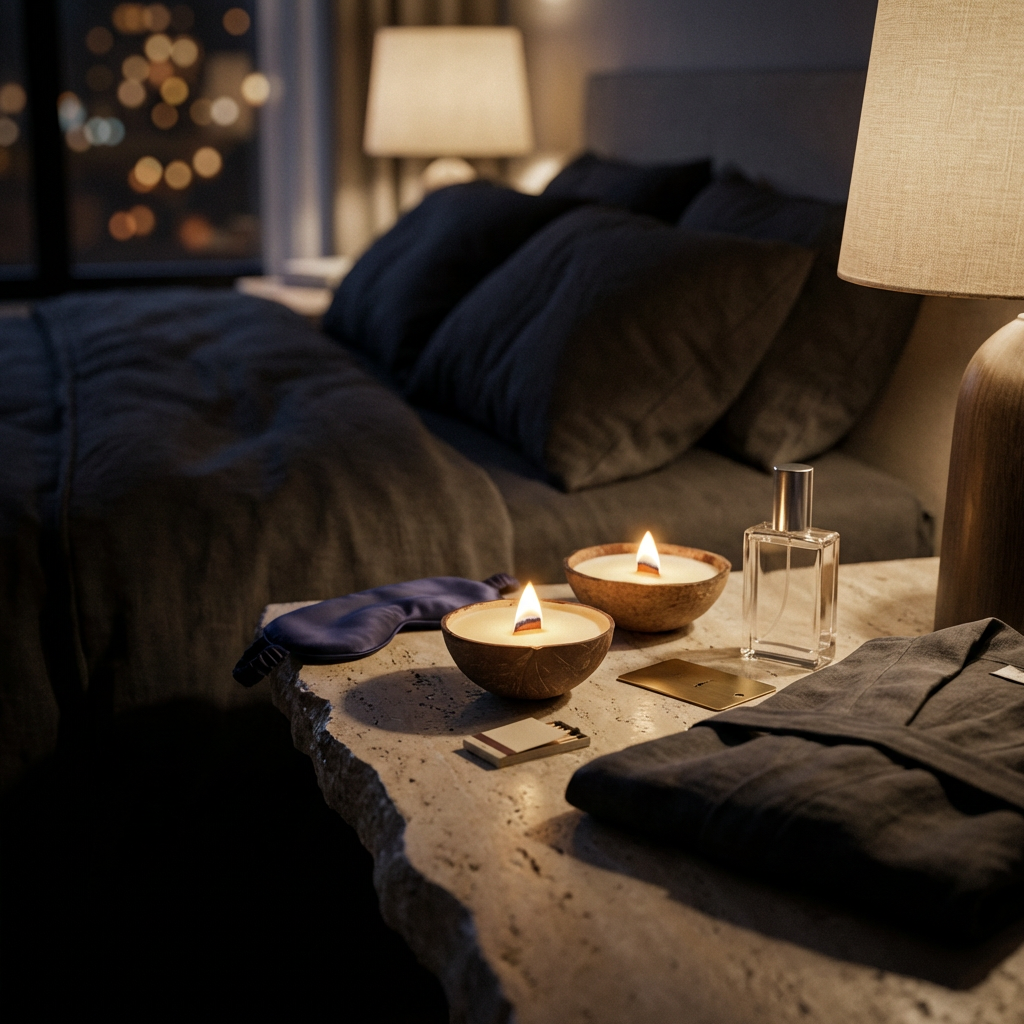 CocoBee Evening Ritual Set styled for a slow evening