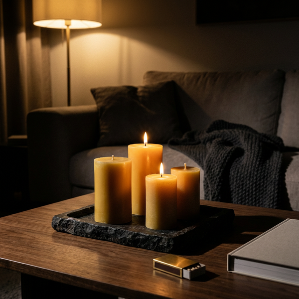 CocoBee Pillars Ritual Set with handcrafted beeswax candles