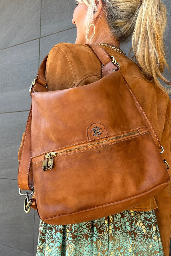 Ghibellina Borsa Zaino 100% vera pelle Made in Italy - Barone Firenze