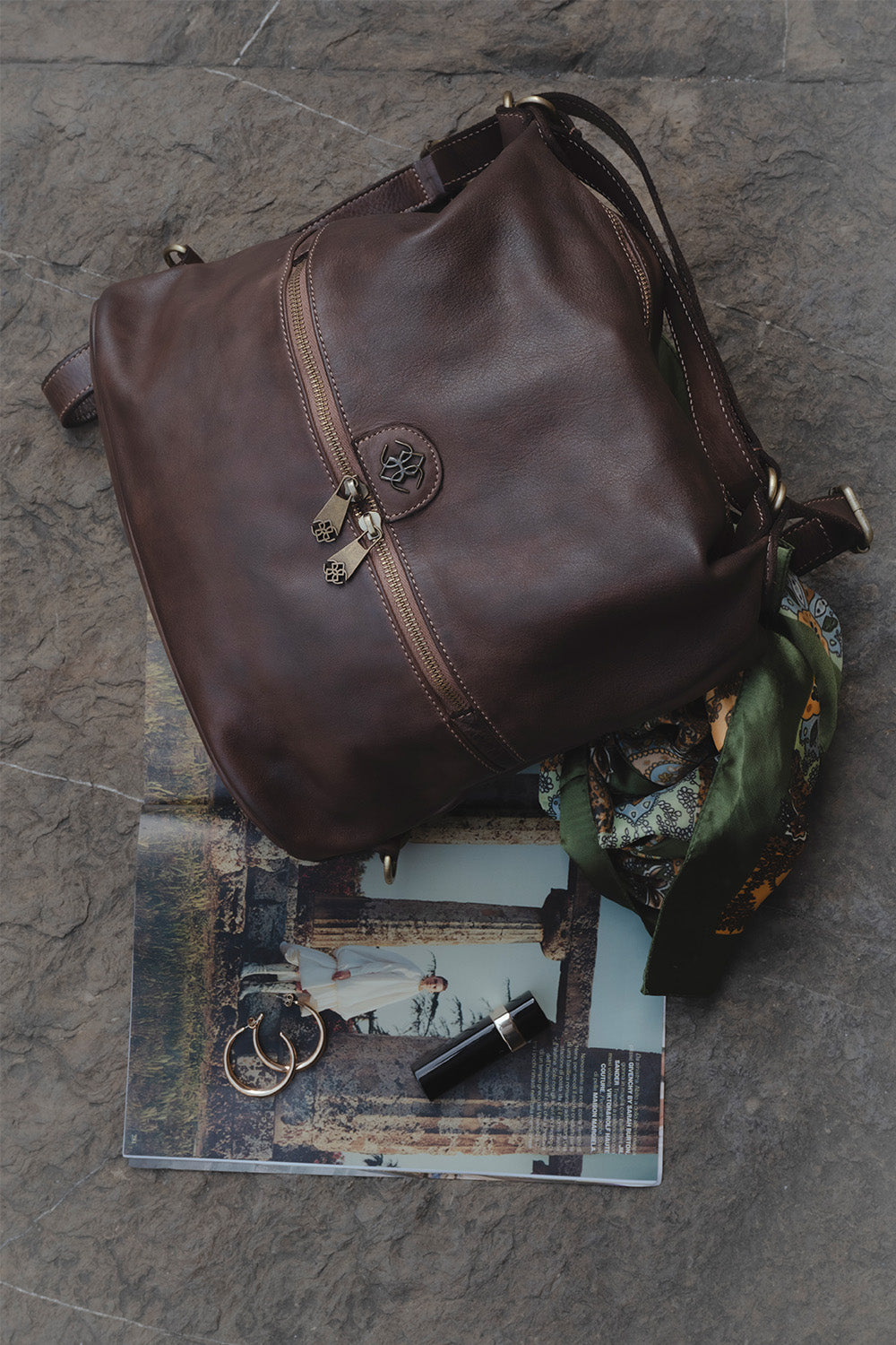 Ghibellina Borsa Zaino 100% vera pelle Made in Italy - Barone Firenze
