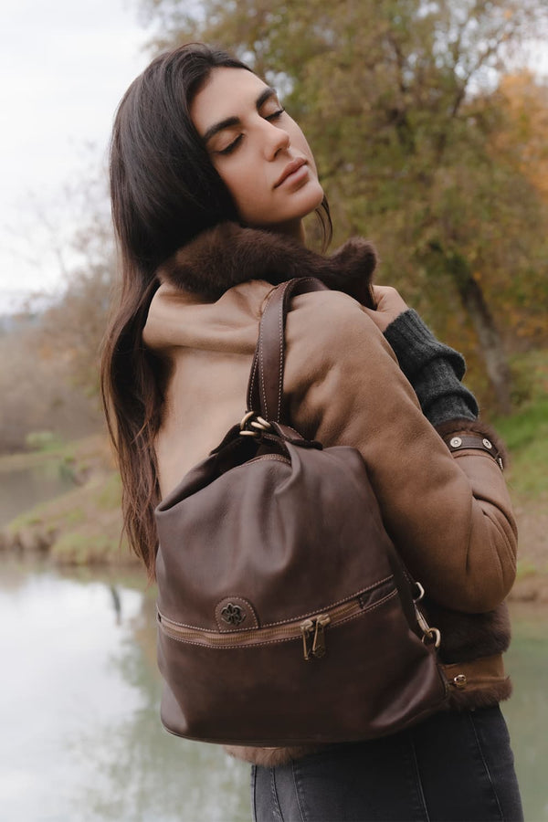 Ghibellina Borsa Zaino 100% vera pelle Made in Italy - Barone Firenze