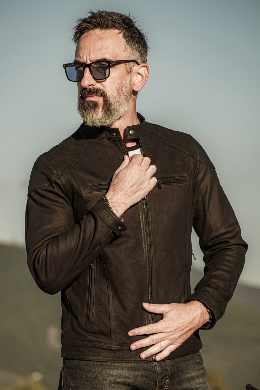 Elton Gold Oleato Nero giacca uomo 100% vera pelle Made in Italy - Barone Firenze