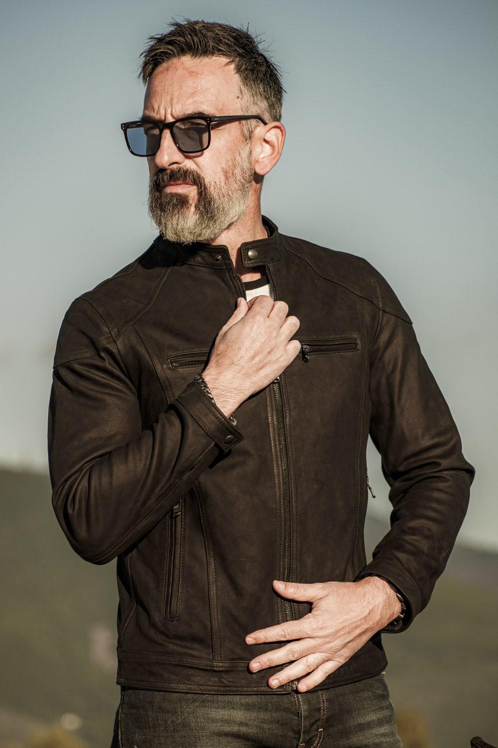 Elton Gold Oleato Nero giacca uomo 100% vera pelle Made in Italy - Barone Firenze