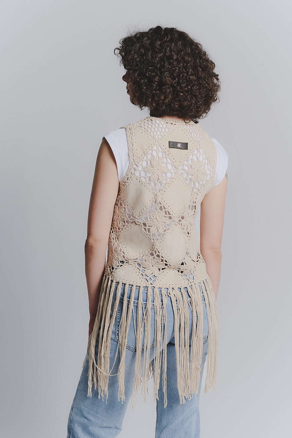 Gilet Macramè Beige