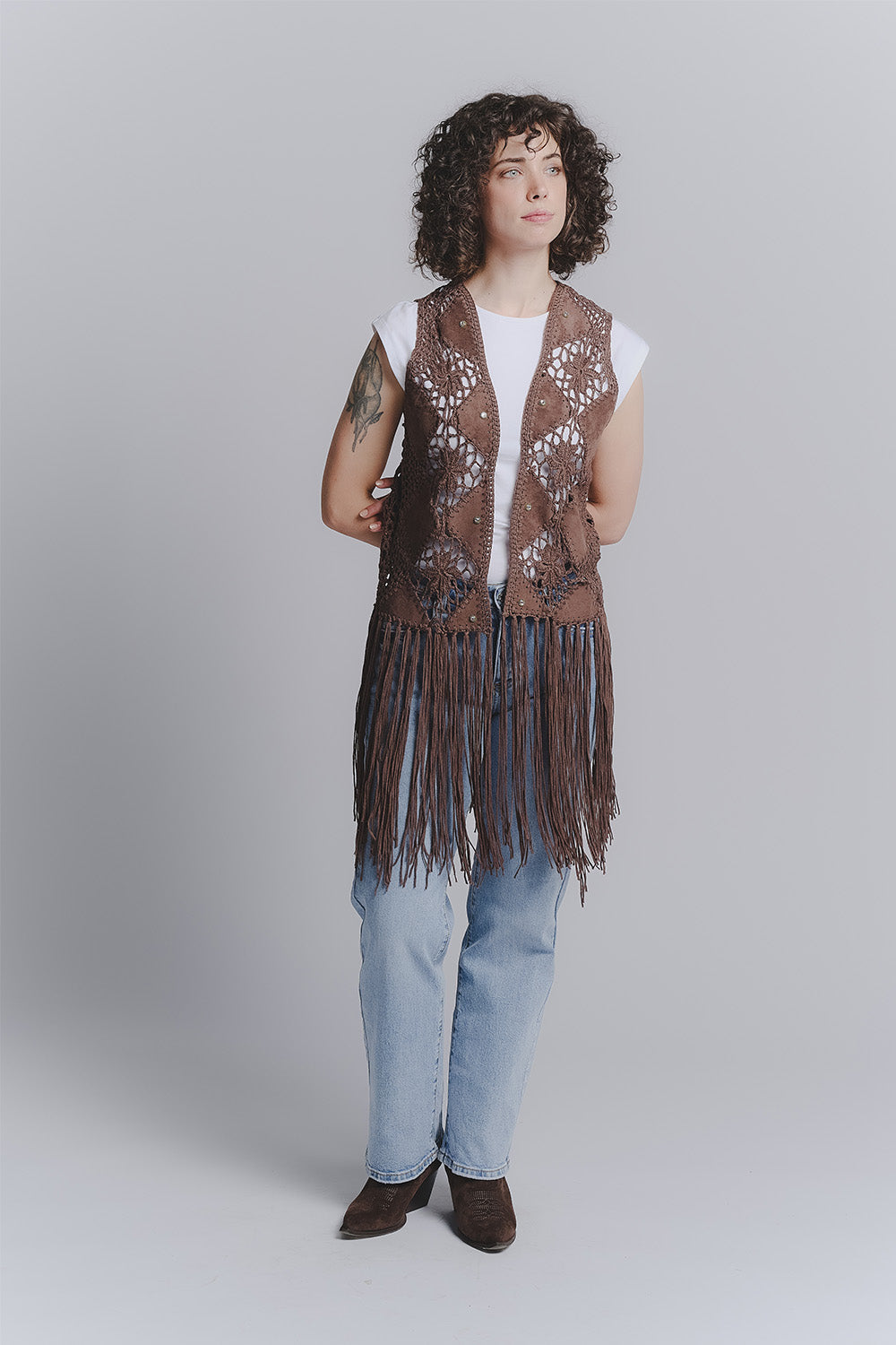 Macramé Vest Dark Brown
