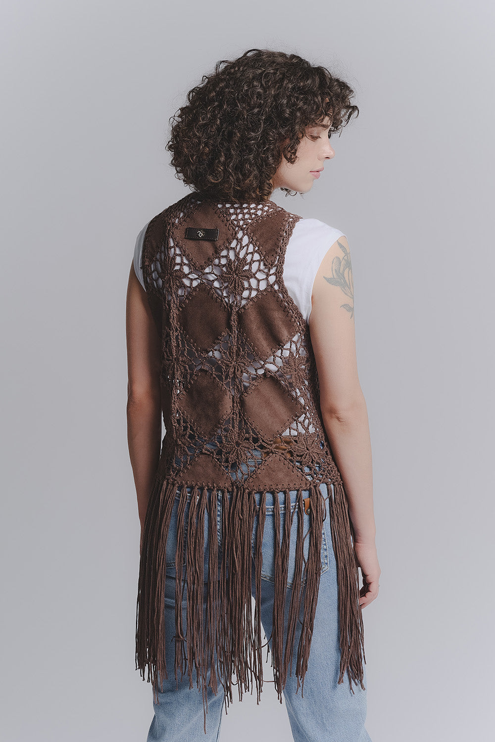 Macramé Vest Dark Brown