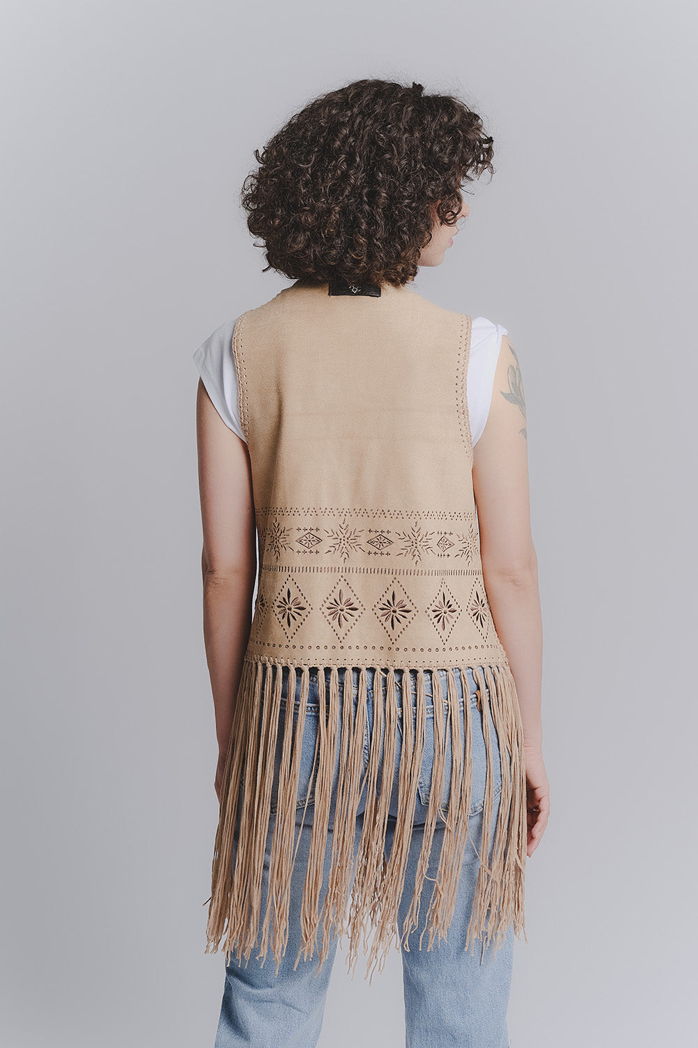 Leather Embroidered Vest
