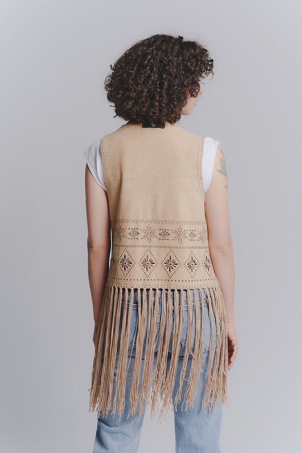 Leather Embroidered Vest