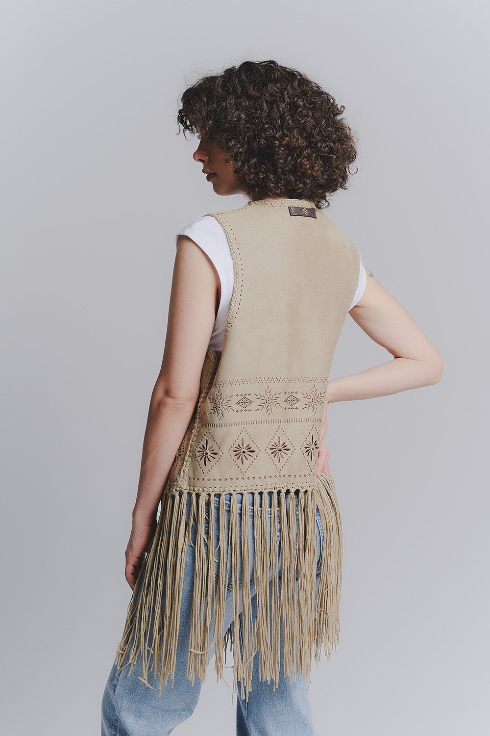 Olive Embroidered Vest