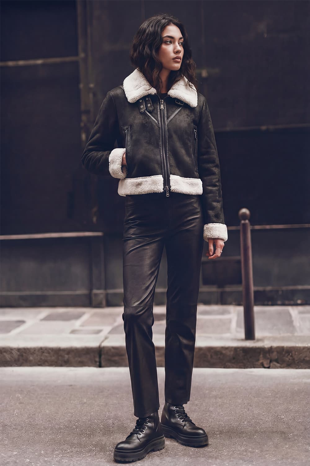Ginevra Shearling Style Nero - Barone Firenze