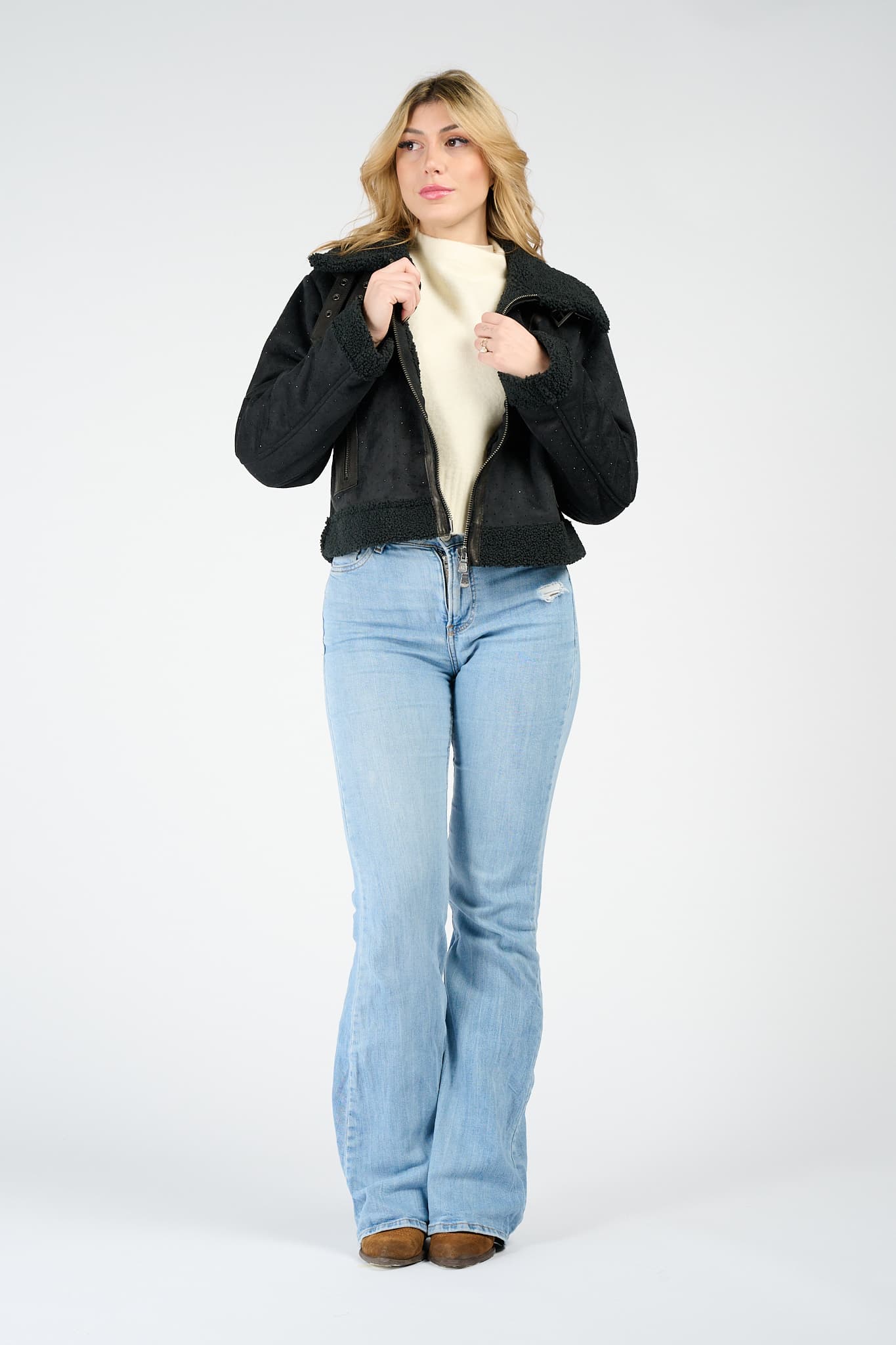 Ginevra Shearling Style Charm giacca donna Made in Italy - Barone Firenze