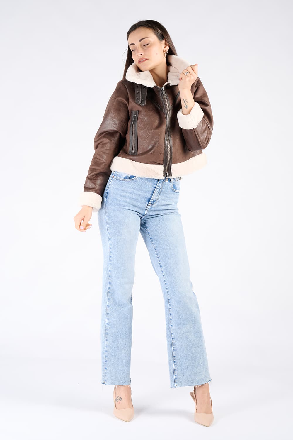 Ginevra Shearling Style giacca donna Made in Italy - Barone Firenze