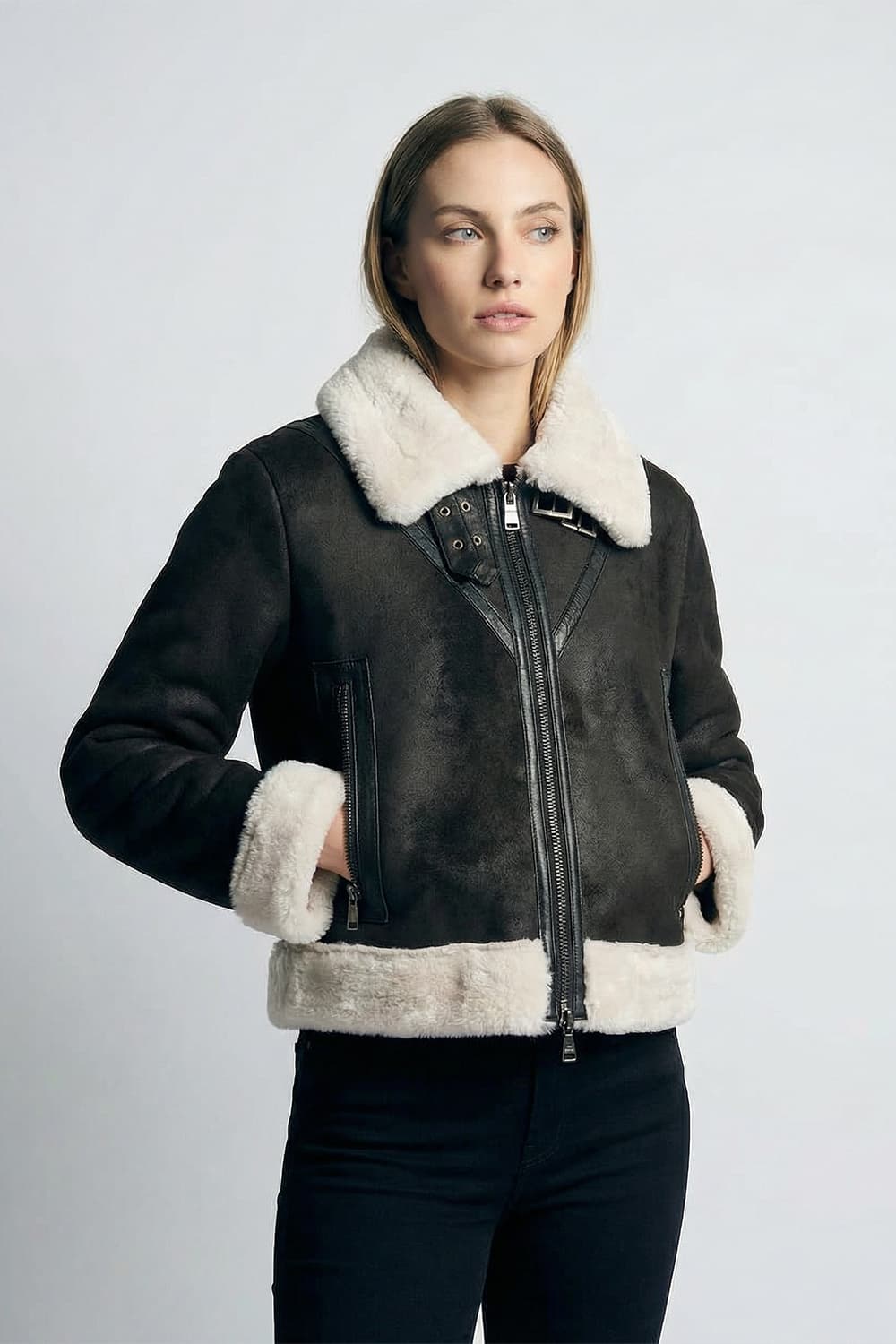 Ginevra Shearling Style Nero - Barone Firenze