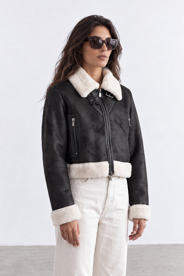 Ginevra Shearling Style Black