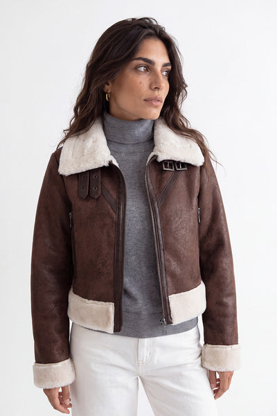Ginevra Shearling Style giacca donna Made in Italy - Barone Firenze