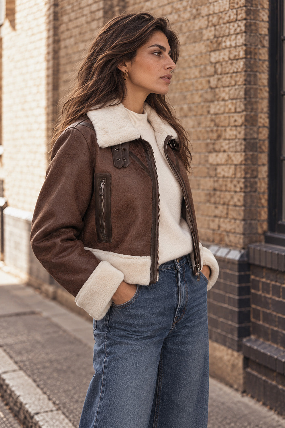 Ginevra Shearling Style giacca donna Made in Italy - Barone Firenze