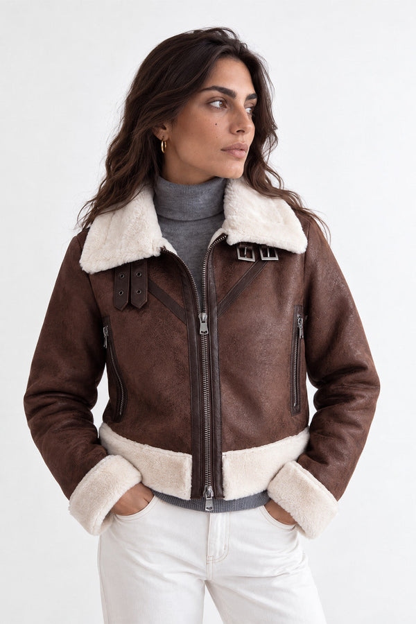 Ginevra Shearling Style giacca donna Made in Italy - Barone Firenze