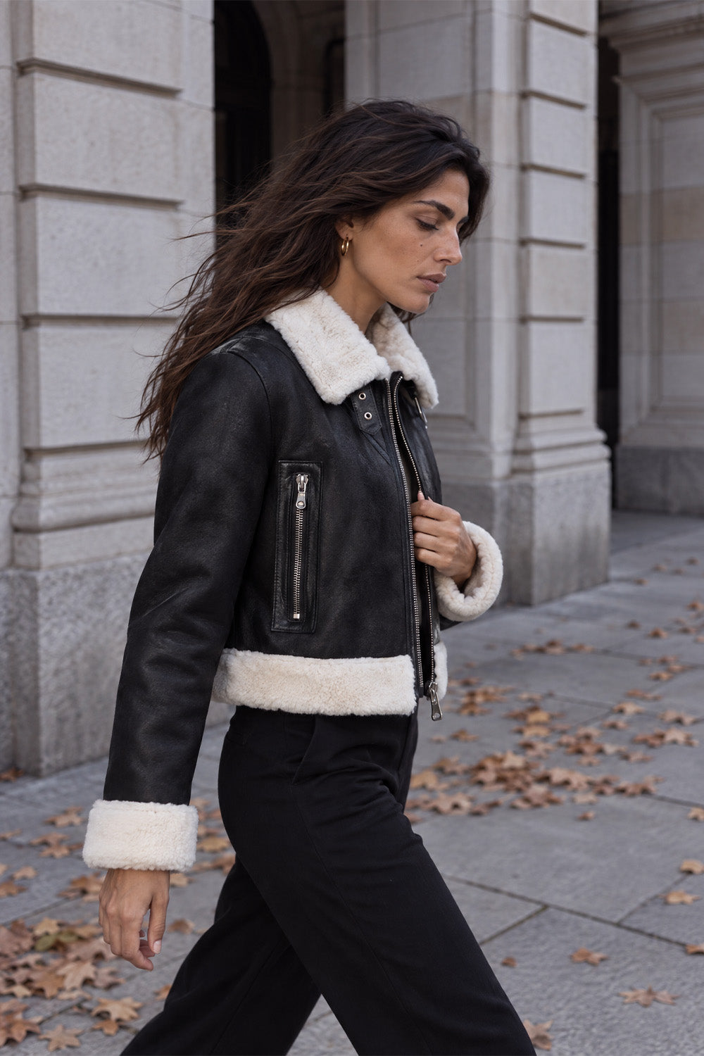 Estilo Ginevra de Piel de Oveja Negra