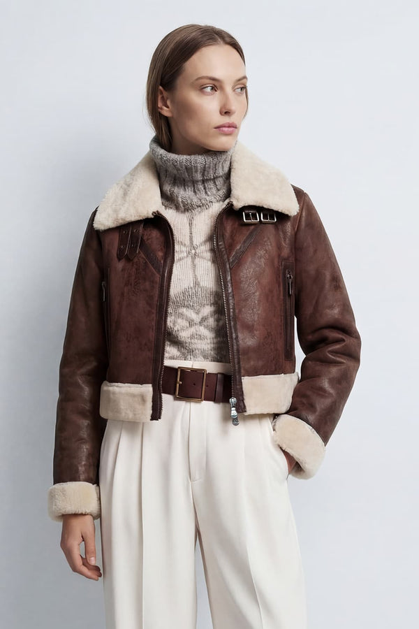 Ginevra Shearling Style giacca donna Made in Italy - Barone Firenze