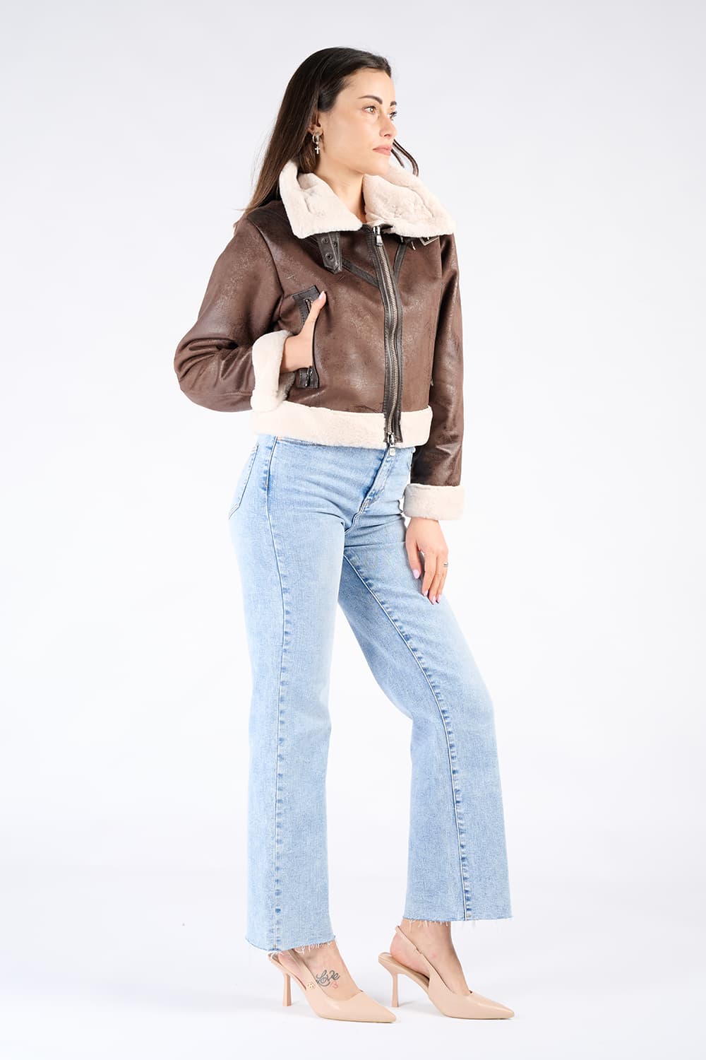 Ginevra Shearling Style giacca donna Made in Italy - Barone Firenze