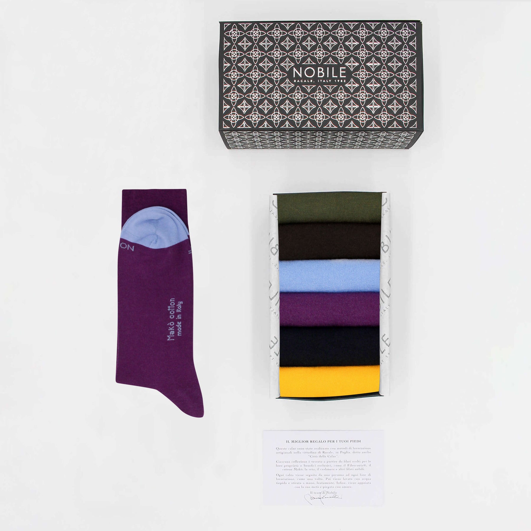 Colorful Days - Box of 6 Short Socks in Makò Cotton