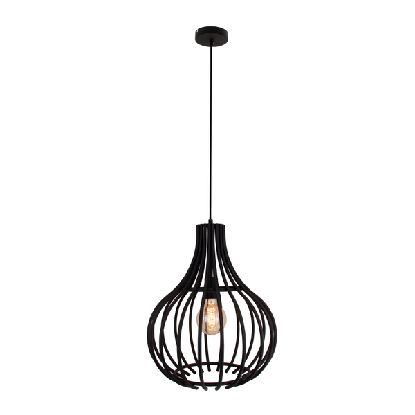 Deze zwarte hanglamp Goccia heeft een modern ontwerp met een elegante uitstraling. Perfect voor boven de eettafel.