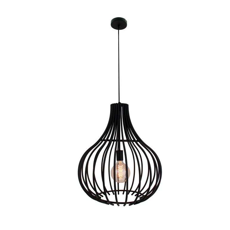 Moderne hanglamp Goccia in zwart, met een indrukwekkende diameter van 50 cm.