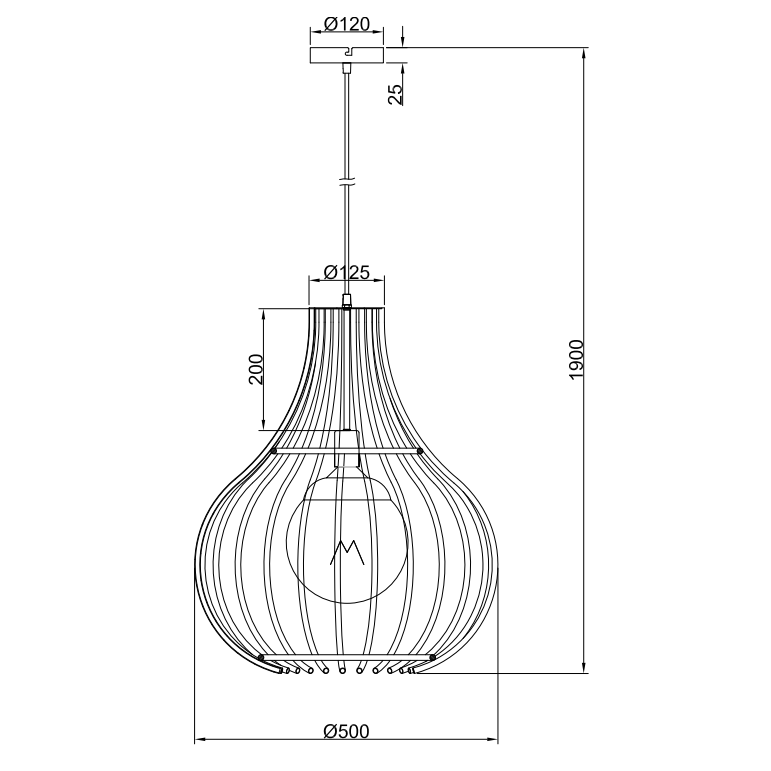 Detail van de zwarte Goccia hanglamp, modern en verfijnd. Perfect voor het creëren van een chique sfeer in je interieur.