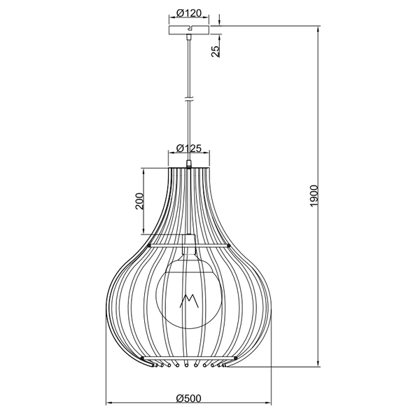 Detail van de Goccia hanglamp in zwart, met een modern design. Perfect voor een eigentijdse sfeer in jouw interieur.