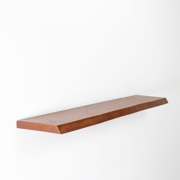 Floating Oak Wall Shelf - Live Edge
