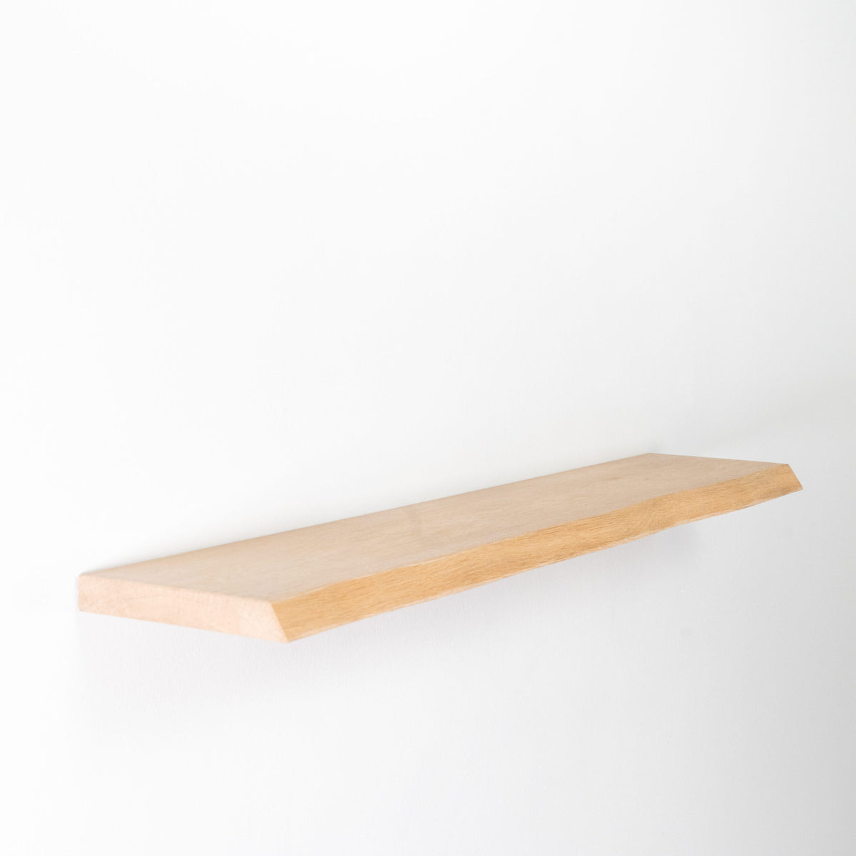 Floating Oak Wall Shelf - Live Edge