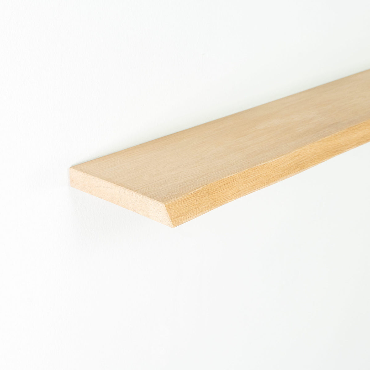 Floating Oak Wall Shelf - Live Edge