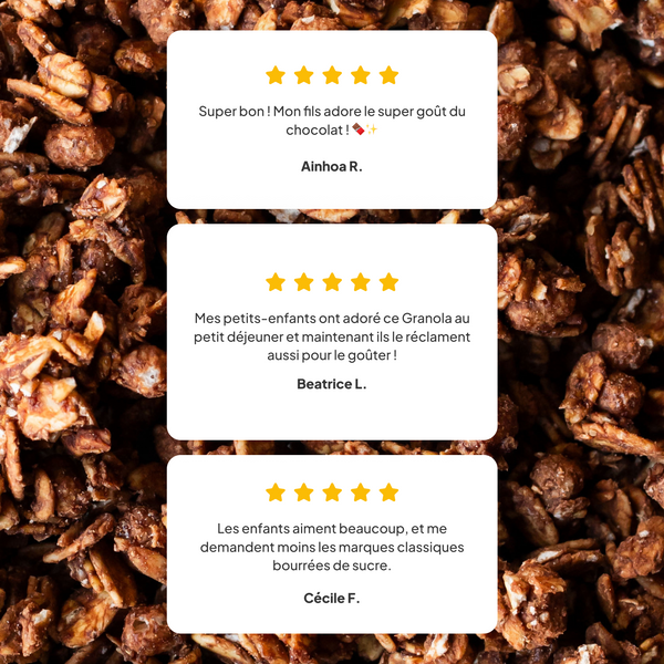 3 avis 5 étoiles sur les céréales enfant chocolat nümorning