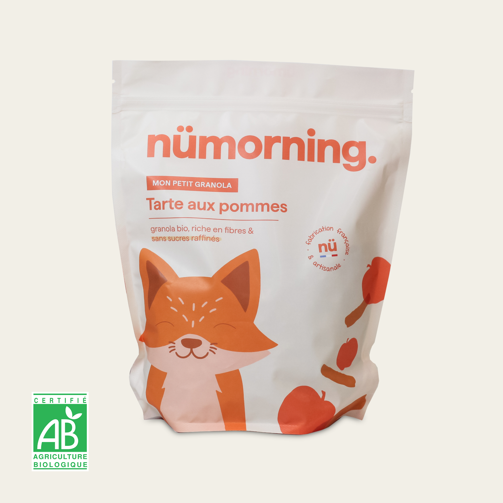 Sachet de céréales enfant pomme Tarte aux Pommes nümorning, en format 1kg